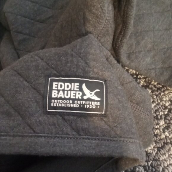 Eddie Bauer Men's Charcoal Quilted Long Sleeve Shirt Size Medium Fall2024 - Picture 8 of 10